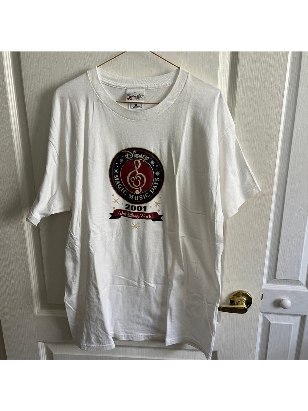 Walt Disney World Magic Music Days T Shirt Vintage 2001 Theme Park White Size XL